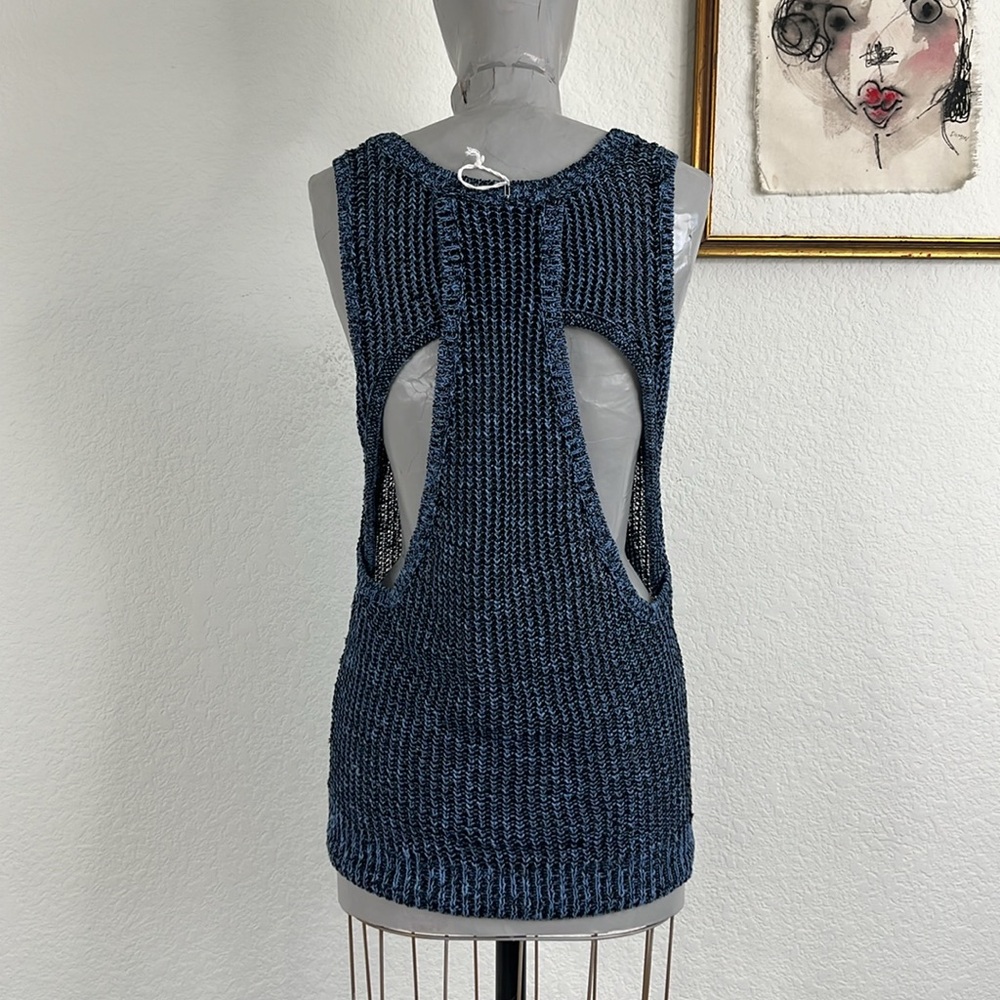 SI-IAE Knit Marled Racerback Cut Out Tank